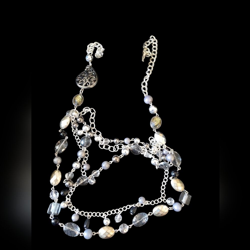Thalia Sodi Elegant Silver and Gold Multi-Layer Necklace
